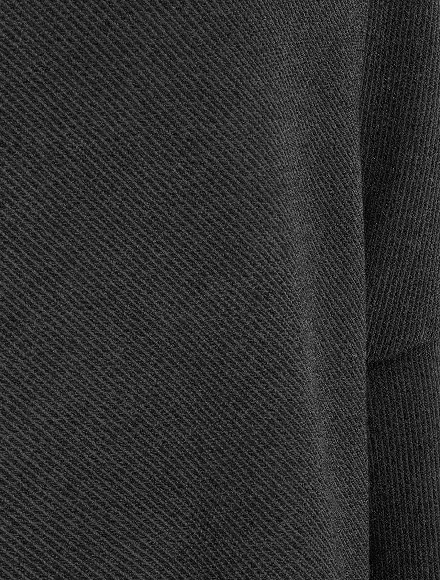 Poncho fin uni à manches longues - Noir - 3
