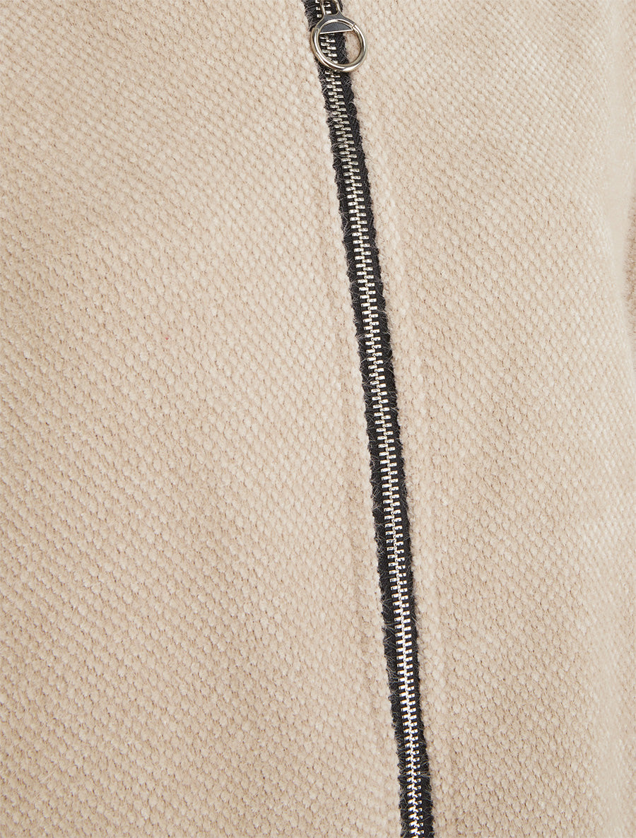 Gilet en maille zippé à capuche - Beige - 3