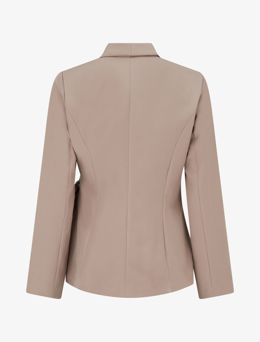Blazer uni à nouer - Taupe - 2