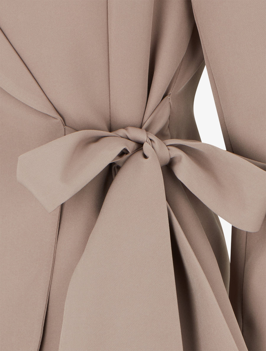 Blazer uni à nouer - Taupe - 3