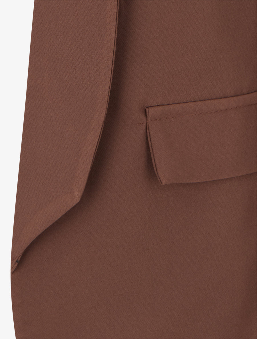 Blazer uni à poches décoratives - Marron - 3