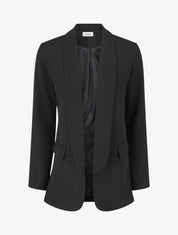 Blazer uni à poches décoratives - Noir - 1