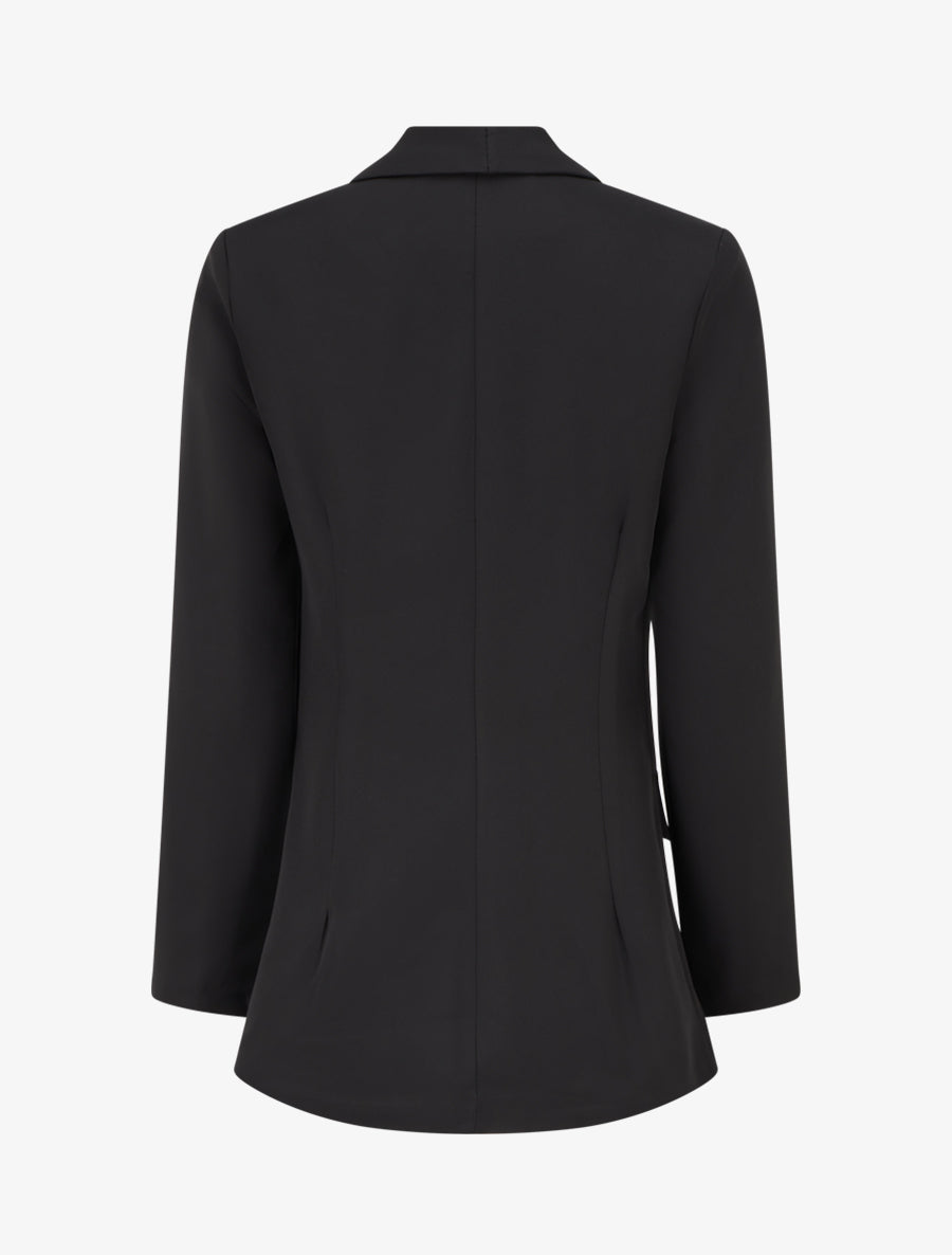Blazer uni à poches décoratives - Noir - 2