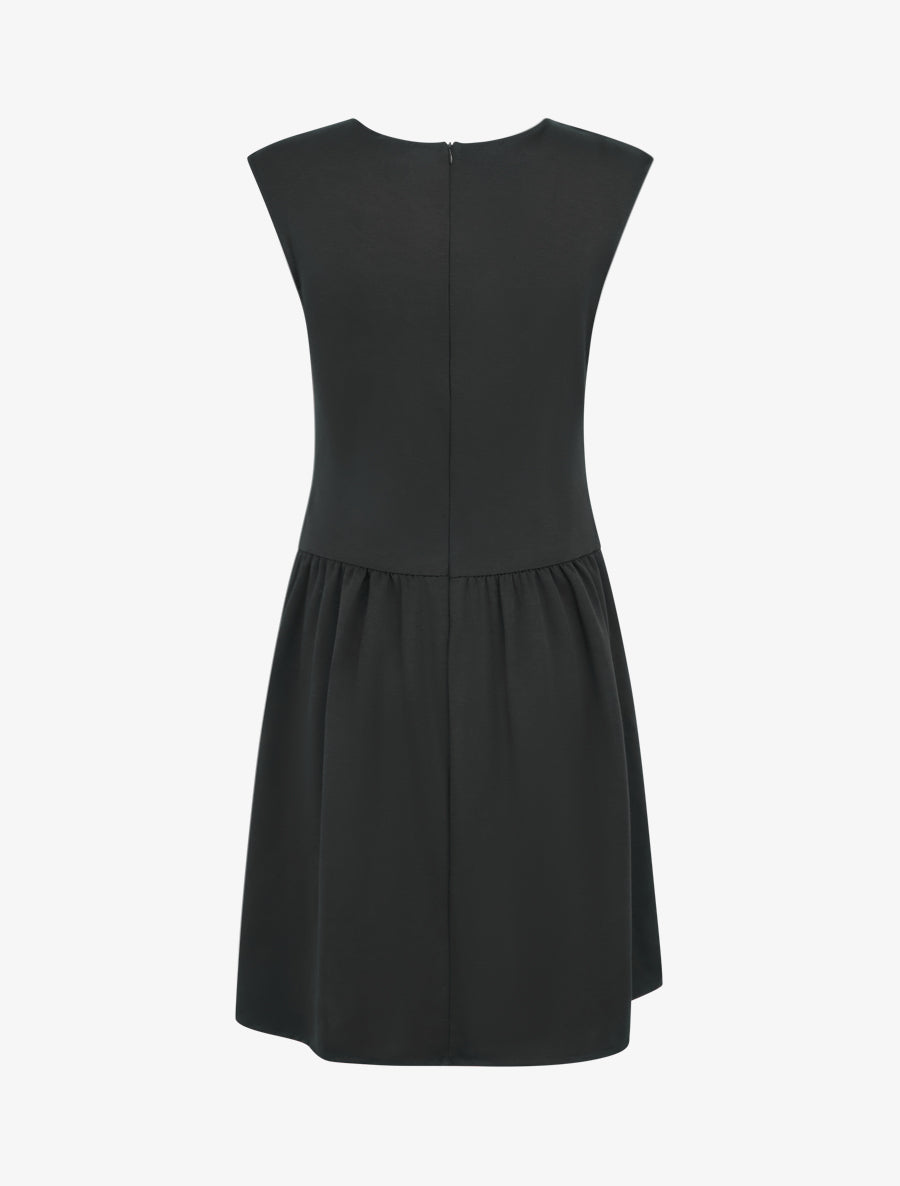 Robe evasée à empiècement torsadé - Noir - 2