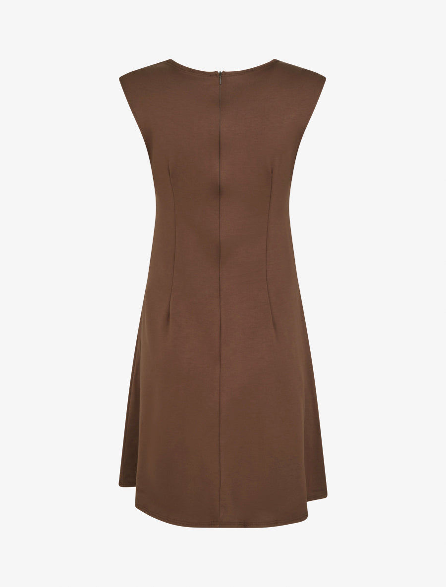 Robe evasée sans manches à boucle - Marron - 2