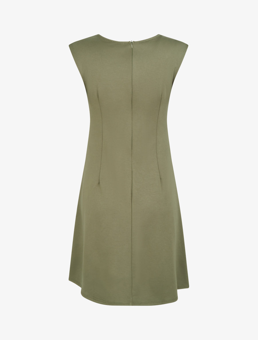 Robe evasée sans manches à boucle - Kaki - 2