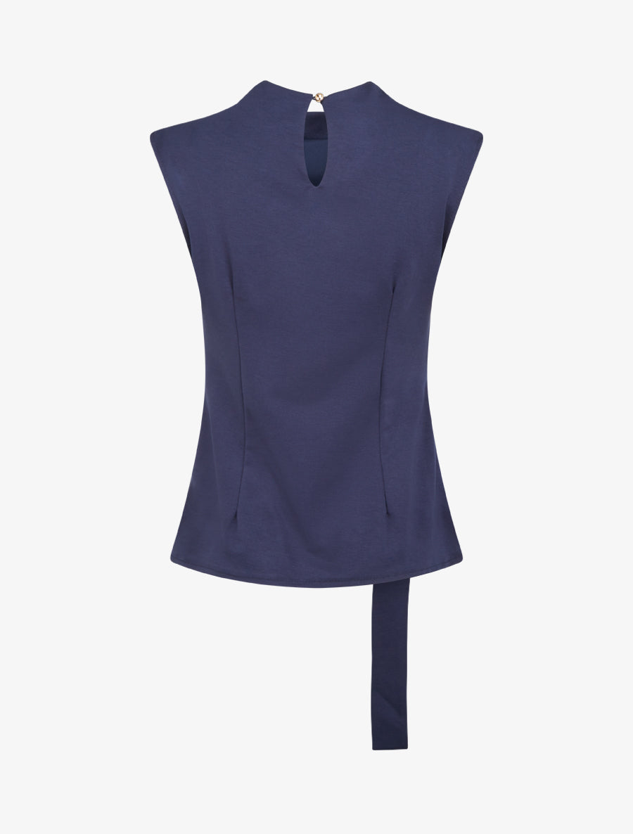 Top droit sans manches à boucle - Marine - 2