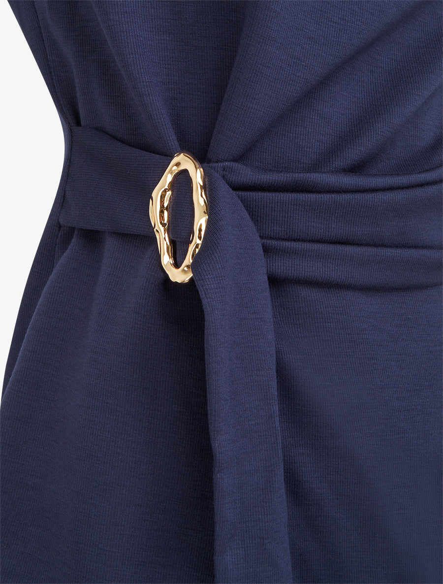 Top droit sans manches à boucle - Marine - 3