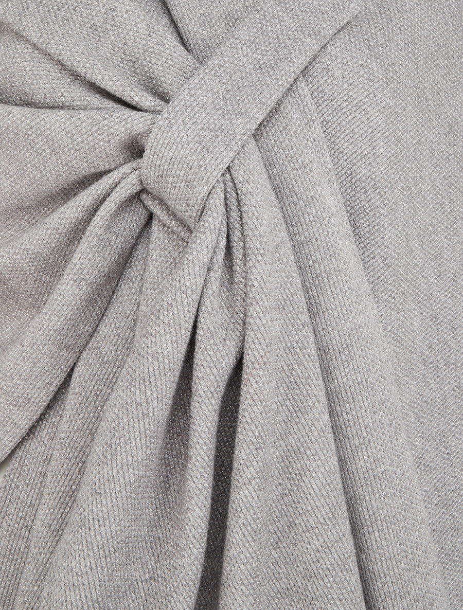 Poncho uni irisé à nouer - Gris - 3