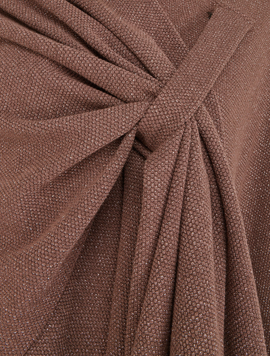 Poncho uni irisé à nouer - Marron - 3