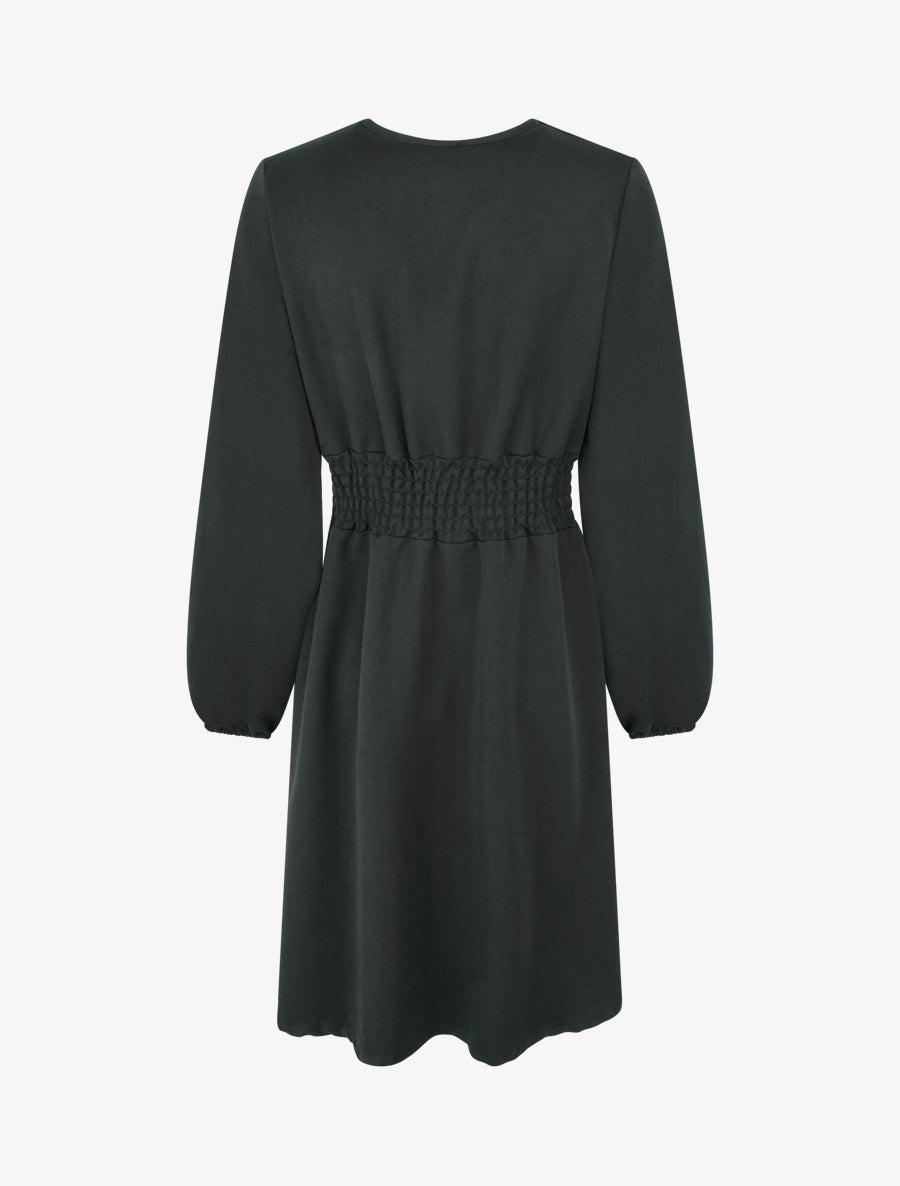 Robe uni cache-coeur à bande stylisée - Noir - 2