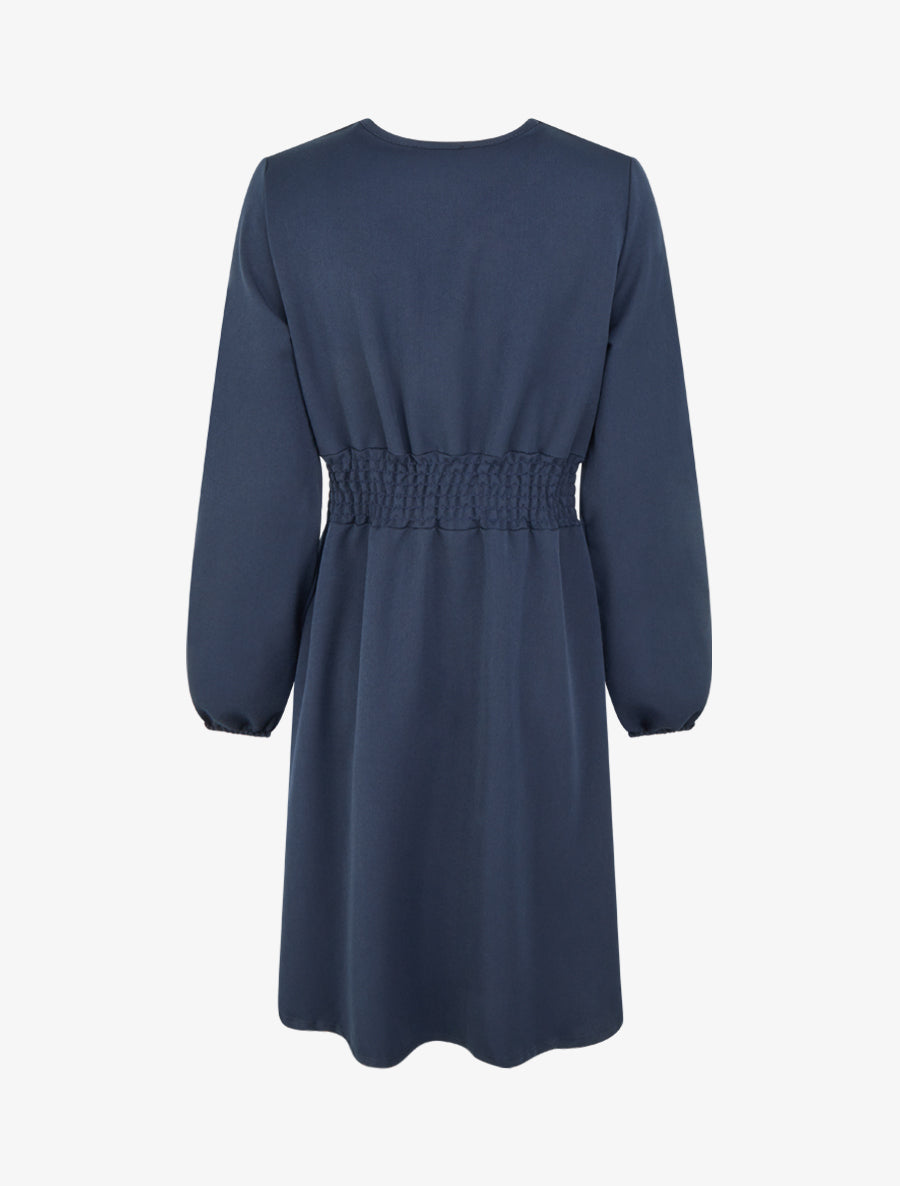 Robe uni cache-coeur à bande stylisée - Marine - 2