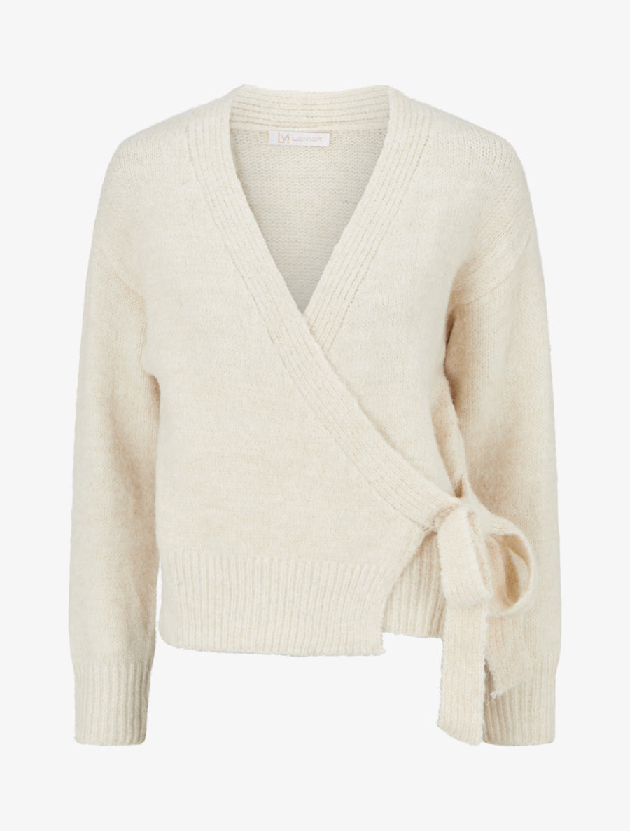 Gilet à nouer à détail irisé - Beige - 1