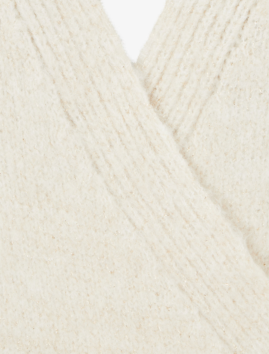 Gilet à nouer à détail irisé - Beige - 3