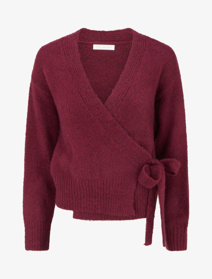 Gilet à nouer à détail irisé - Lie de vin - 1