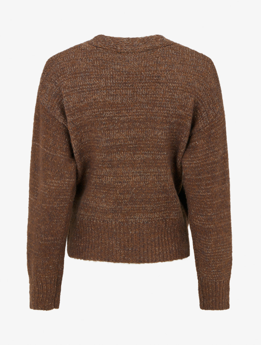 Gilet à nouer à détail irisé - Marron - 2