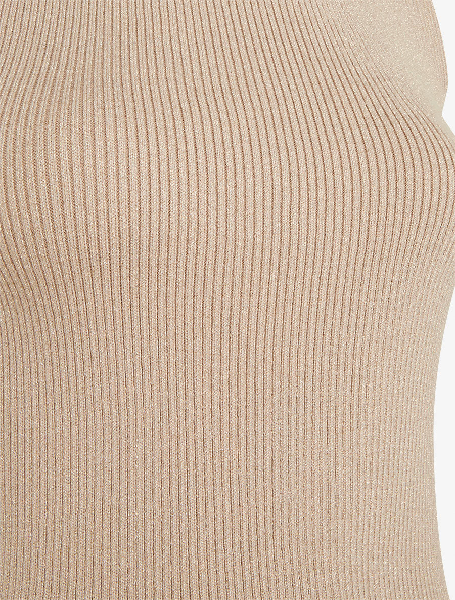 Débardeur côtelé irisé coupe ajustée - Beige - 3