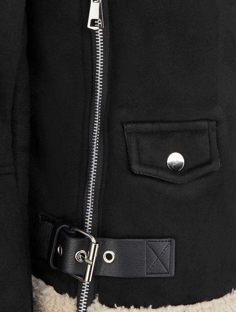 Blouson zippé style aviateur - Noir - 3