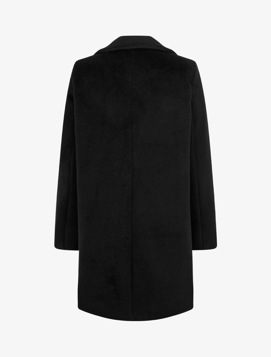 Manteau mi-long à col cranté - Noir - 2