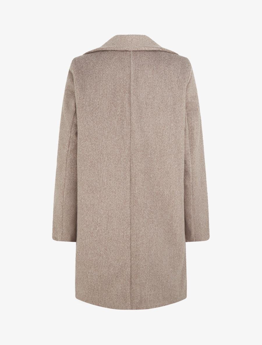 Manteau mi-long à col cranté - Taupe - 2