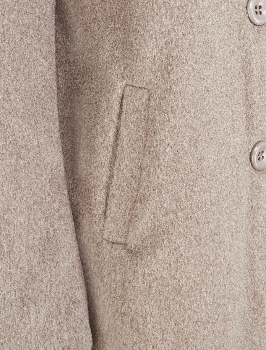 Manteau mi-long à col cranté - Taupe - 3
