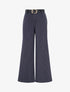 Pantalon épais imprimé à rayures - Marine - 1