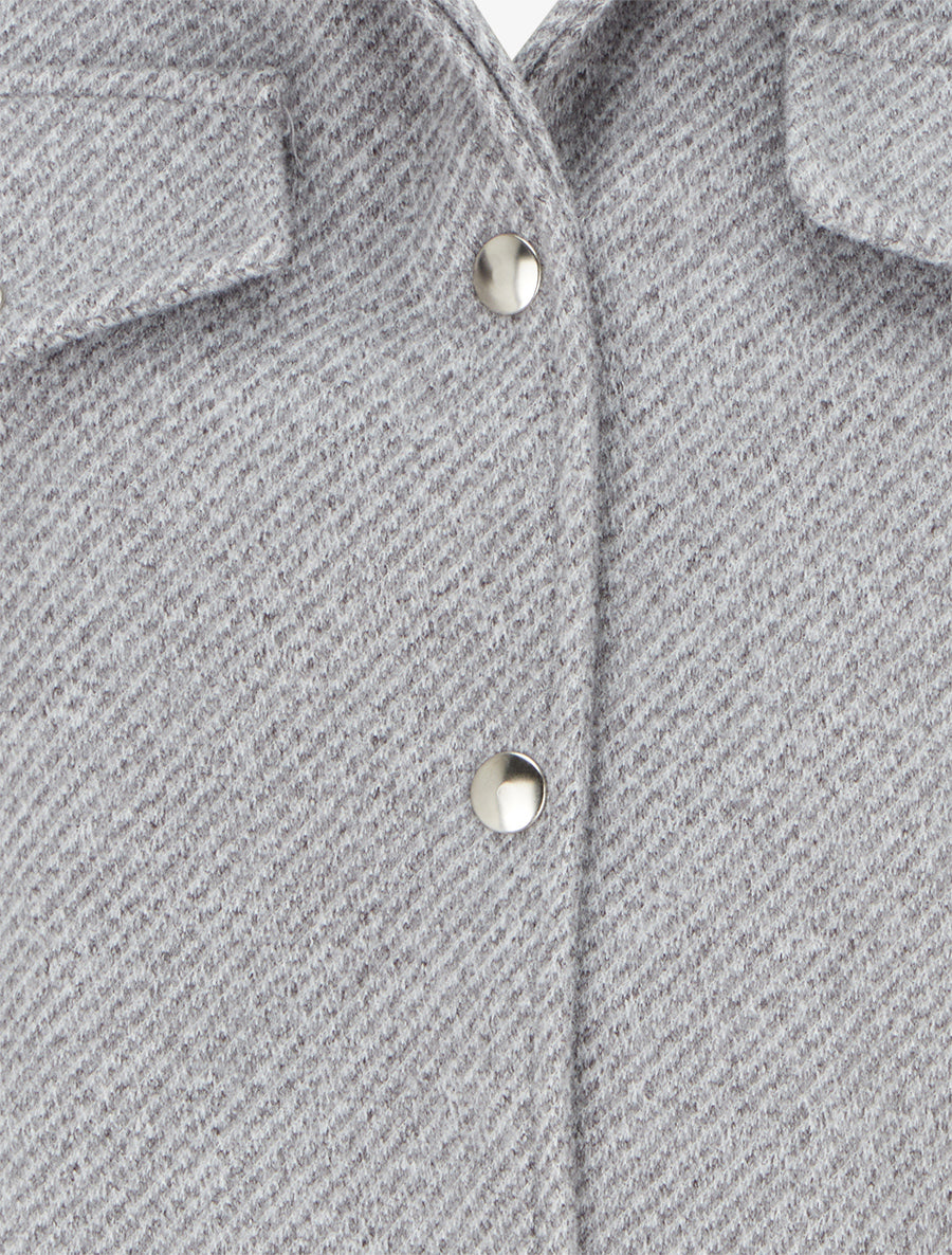 Blouson boutonné à poche à rabat - Gris clair - 3