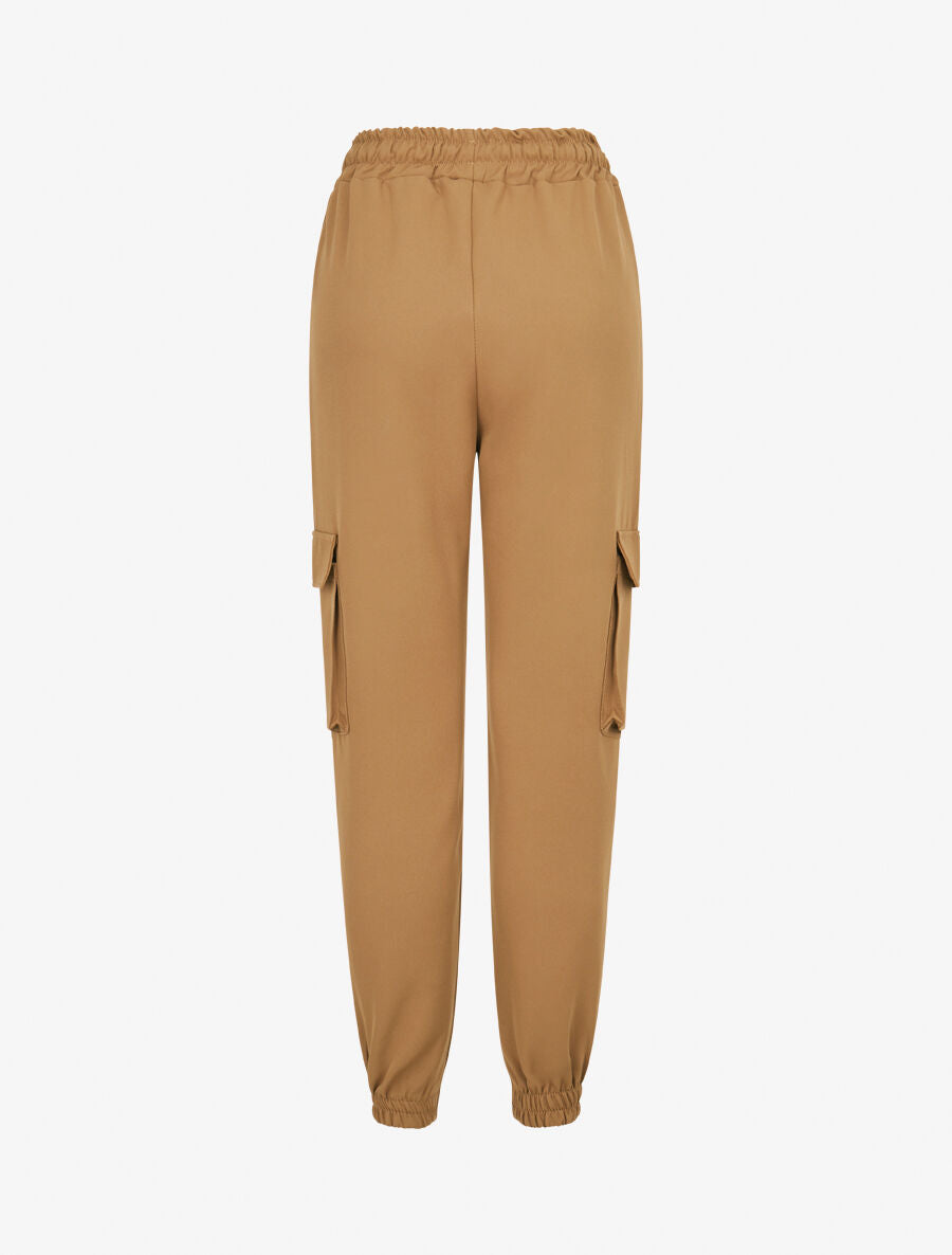 Pantalon cargo uni - Camel - 2