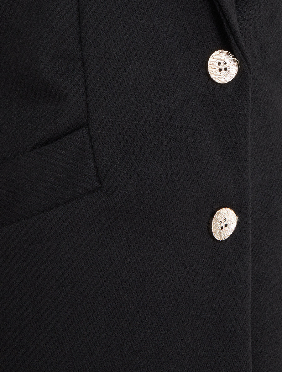 Manteau droit boutonné - Noir - 3
