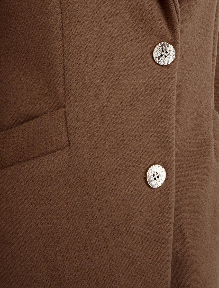 Manteau droit boutonné - Marron - 3
