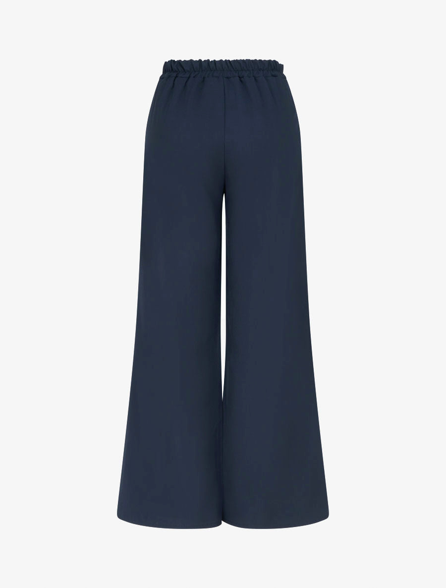 Pantalon droit à ceinture fantaisie - Marine - 2