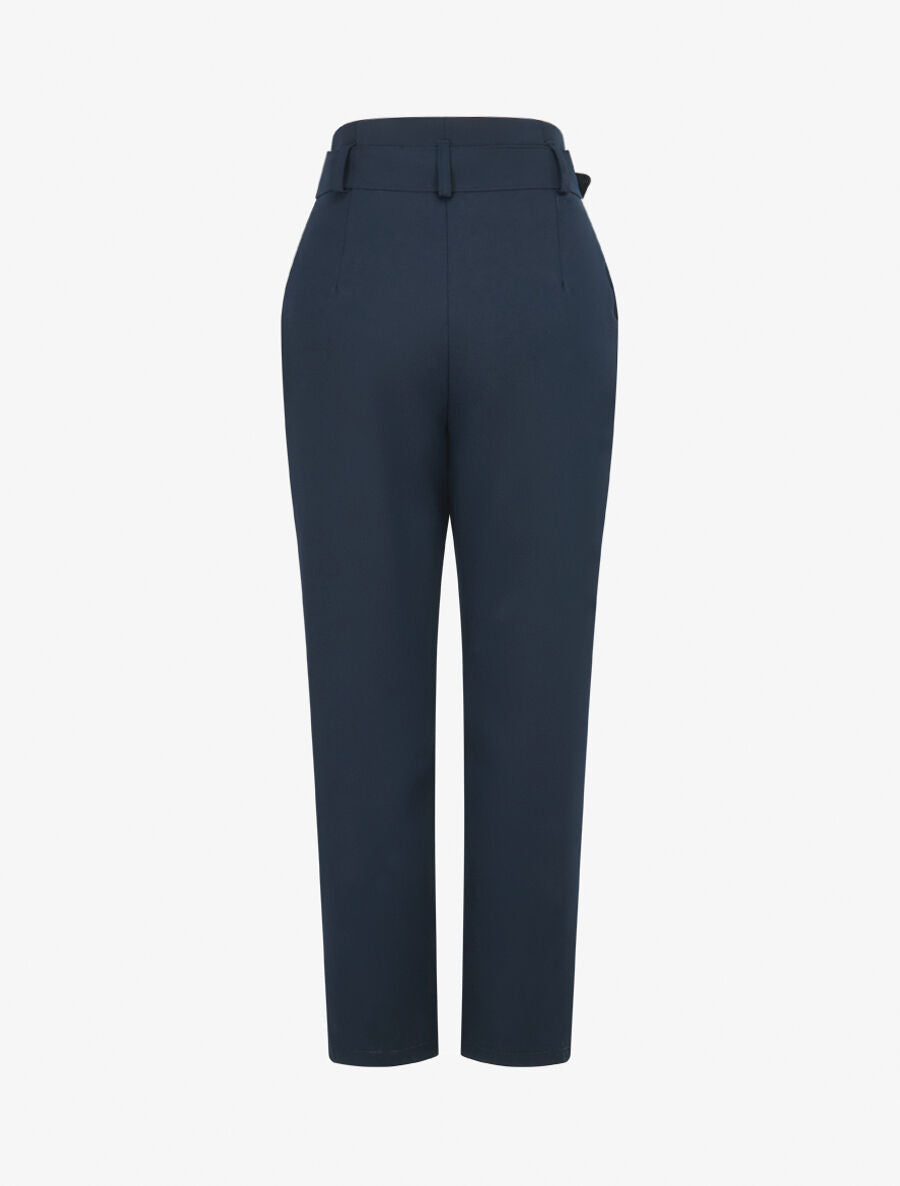 Pantalon de tailleur paperbag - Marine - 2