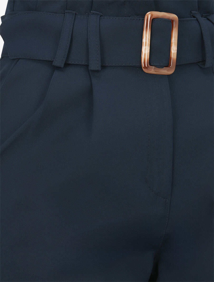 Pantalon de tailleur paperbag - Marine - 3
