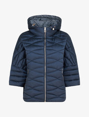 Doudoune mi-longue à manches courtes - Marine - 1