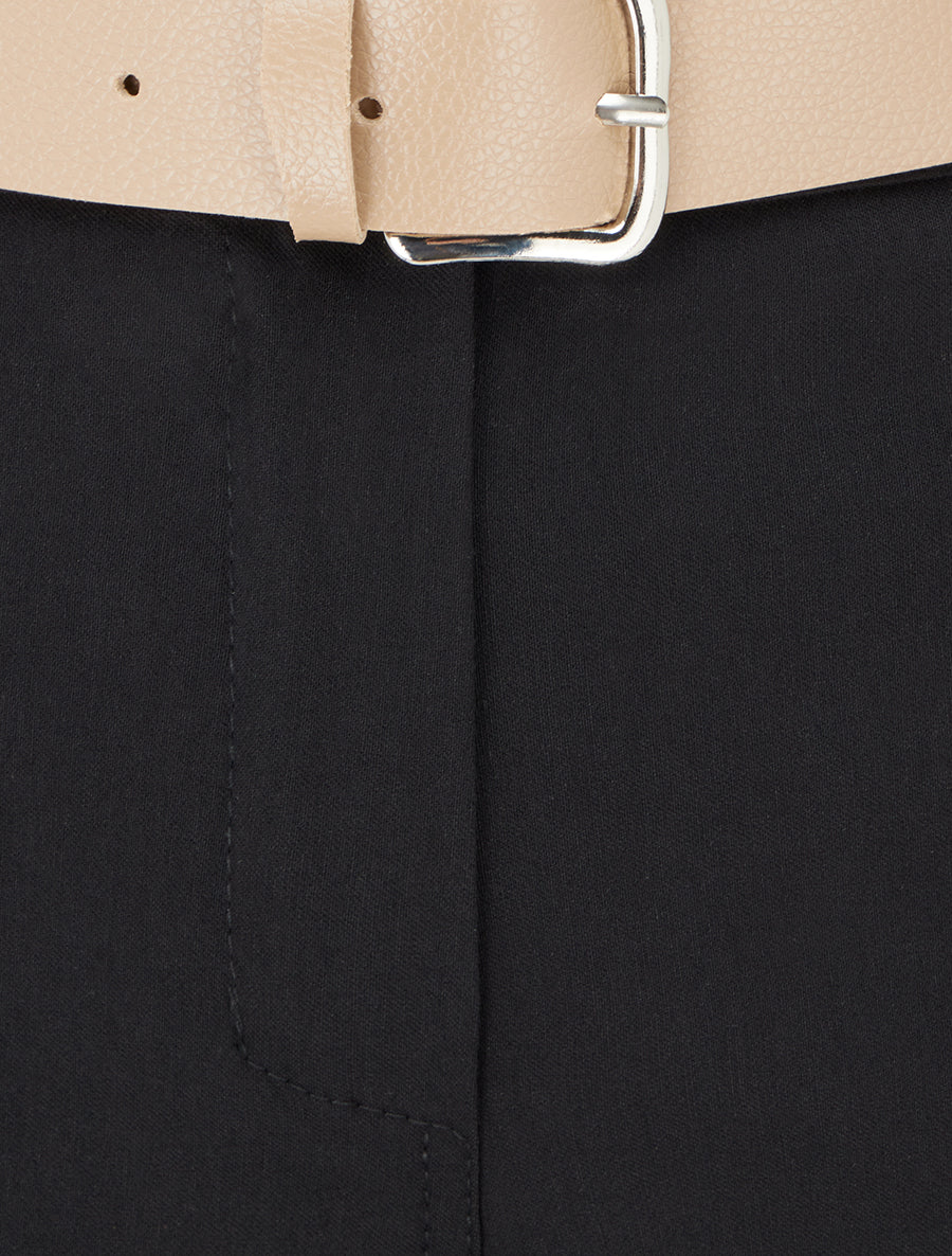 Pantalon droit uni - Noir - 3