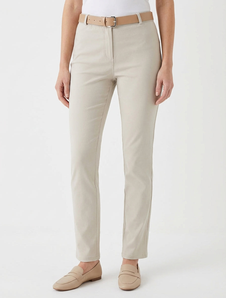 Pantalon droit uni - Beige