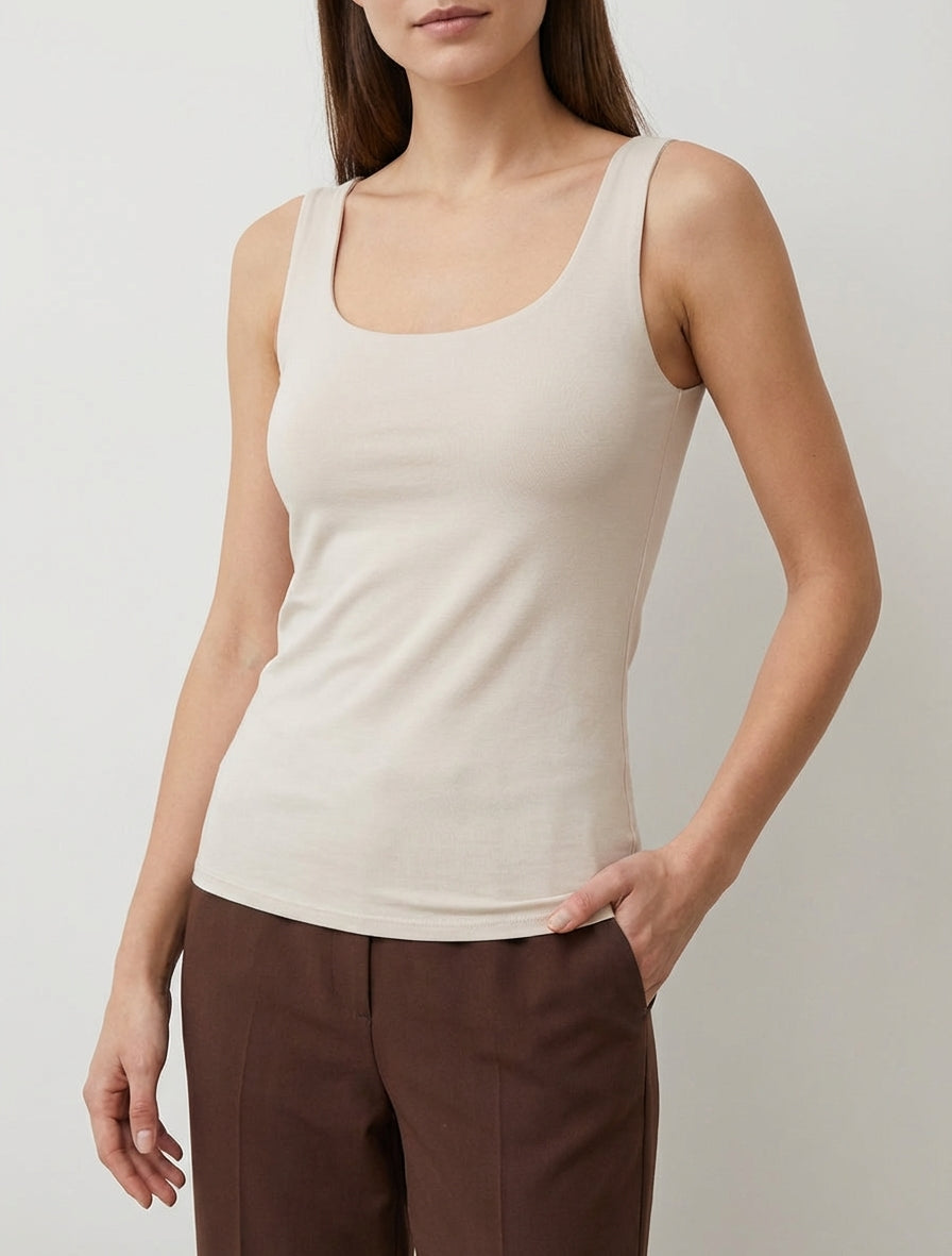 Débardeur classique uni - Beige