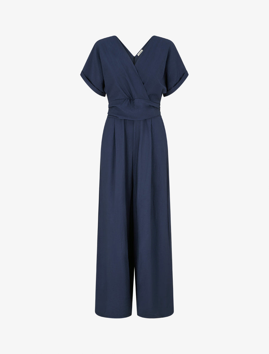 Combinaison unie à manches courtes - Marine - 1