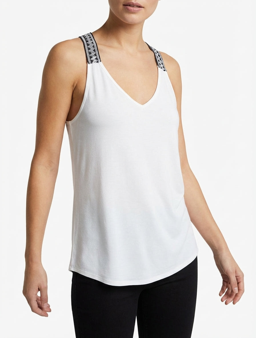 Rechte tanktop met racerback - Wit
