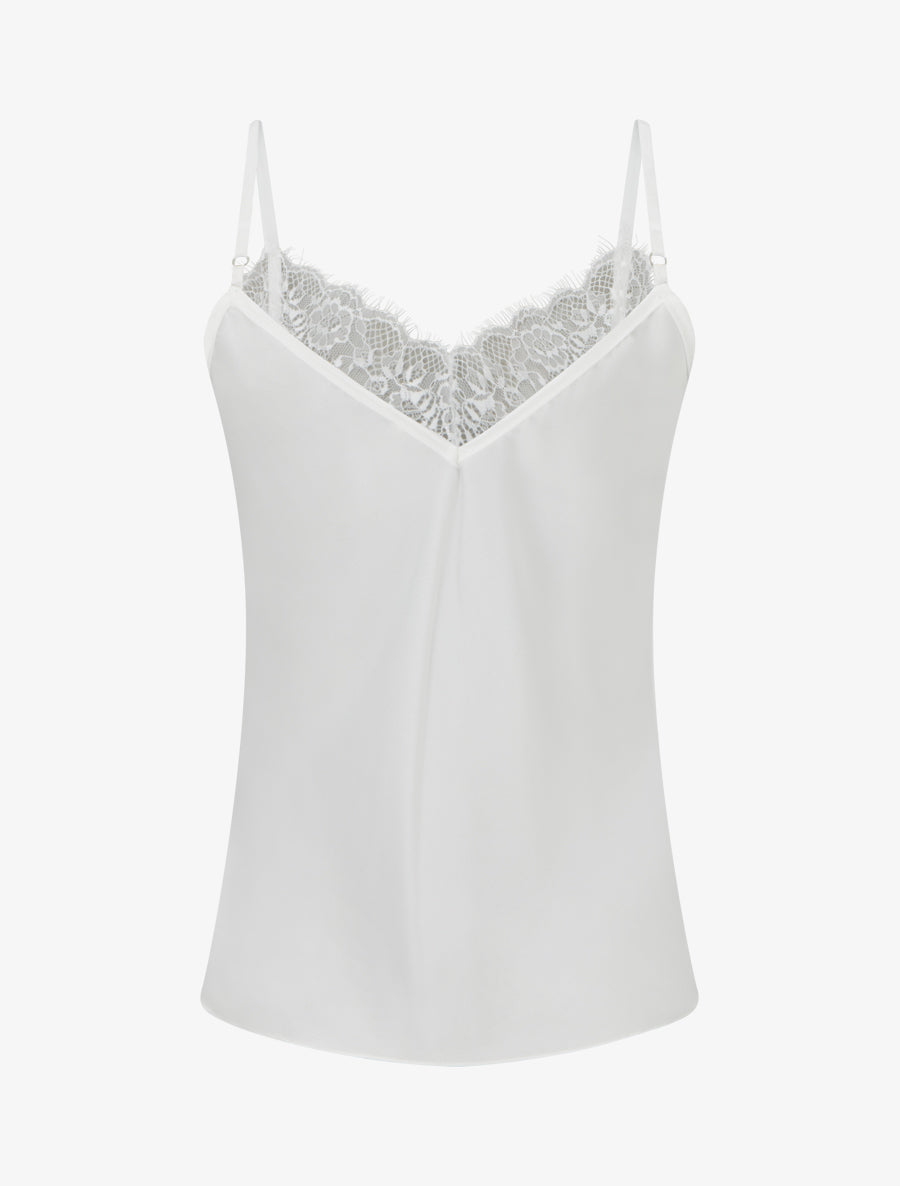 Caraco à col V en dentelle - Blanc - 2