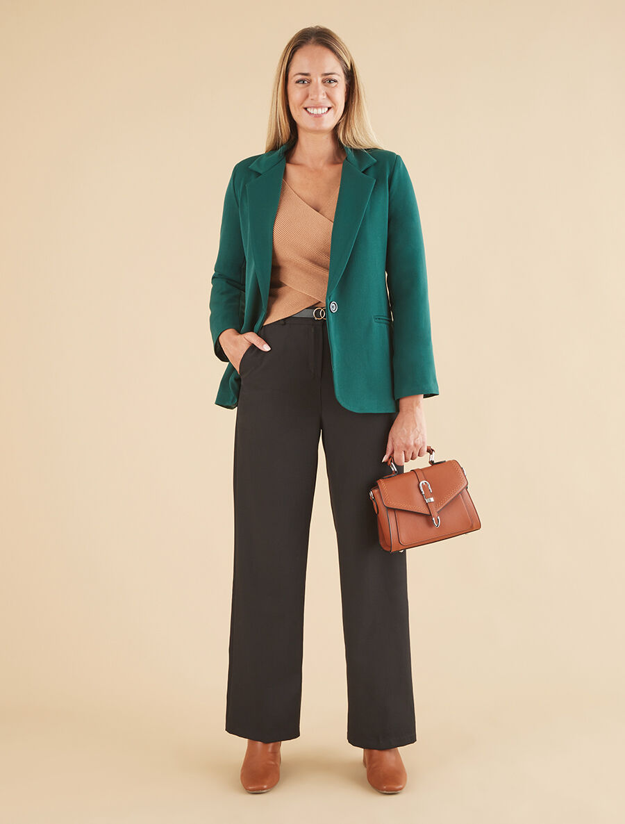 Veste basique cintrée à 1 bouton - Vert - 4