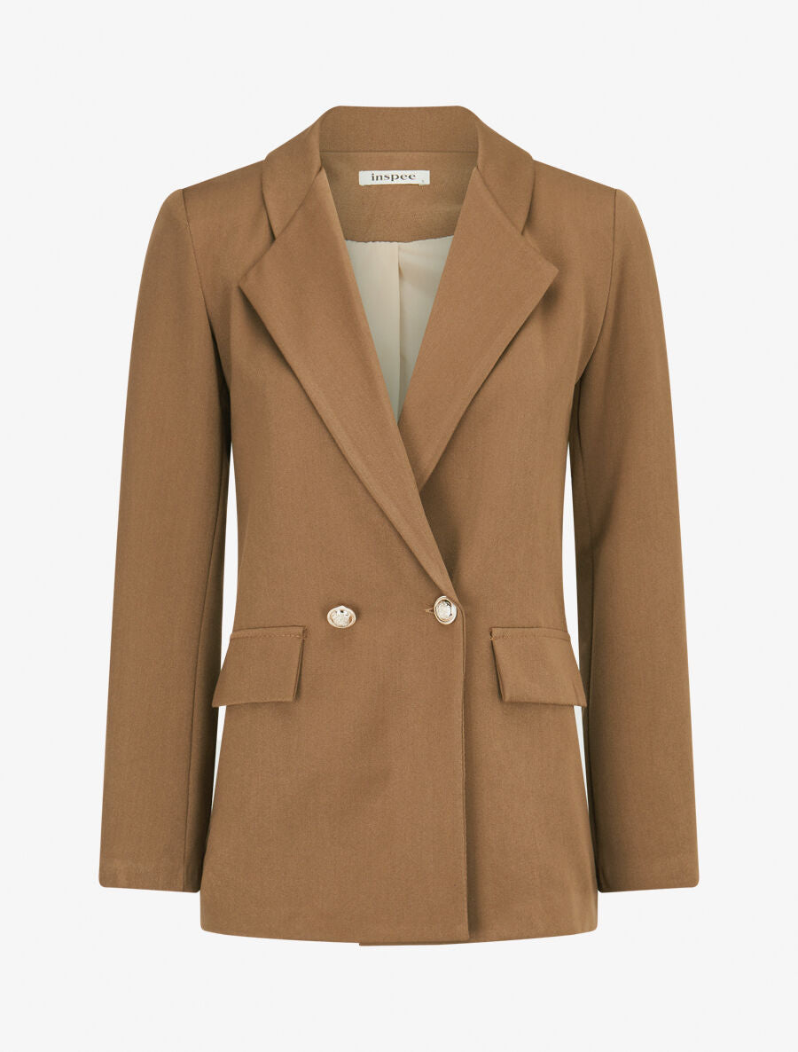 Veste basique cintrée à 2 boutons - Marron clair - 1