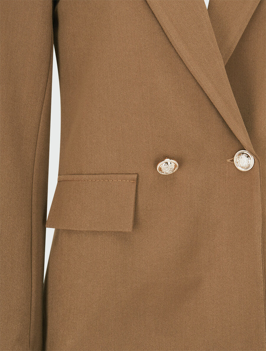 Veste basique cintrée à 2 boutons - Marron clair - 3