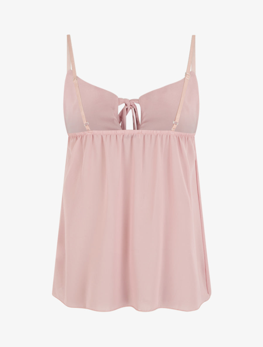 Caraco uni en voile - Vieux rose - 2