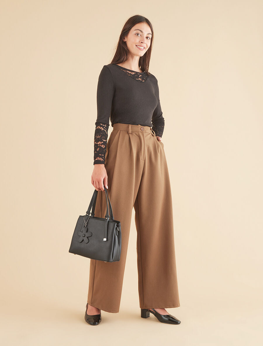 Pantalon de tailleur coupe droite - Marron clair - 4
