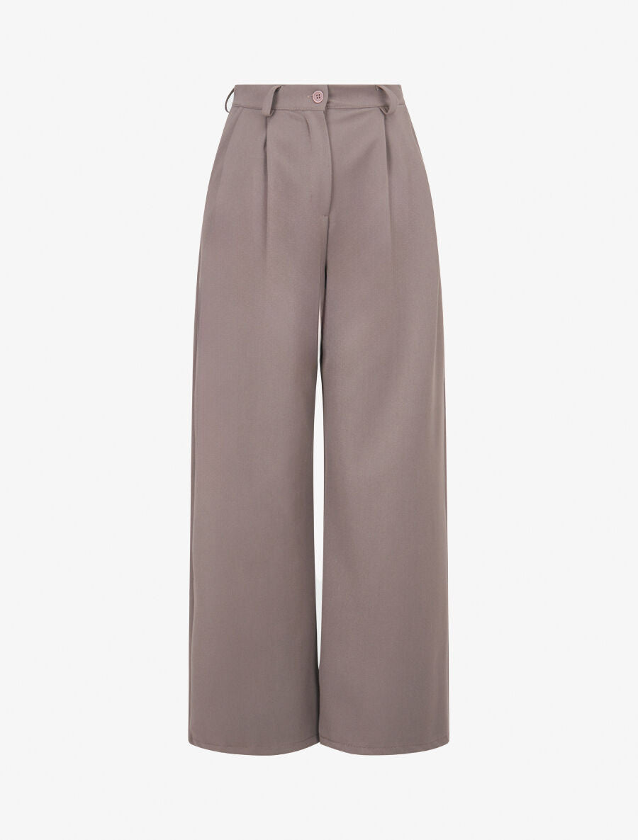 Pantalon de tailleur coupe droite - Gris - 1