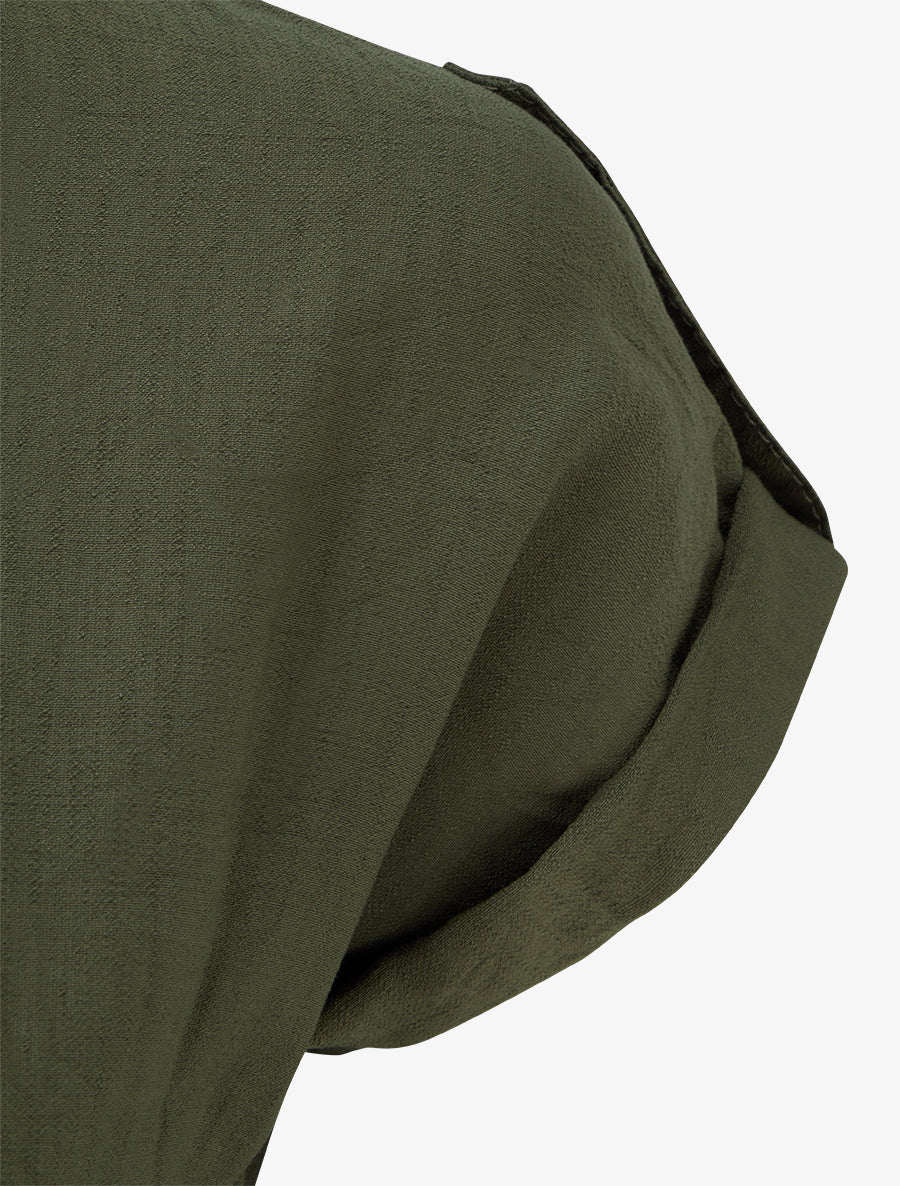 Robe chemise à manches courtes - Kaki - 3