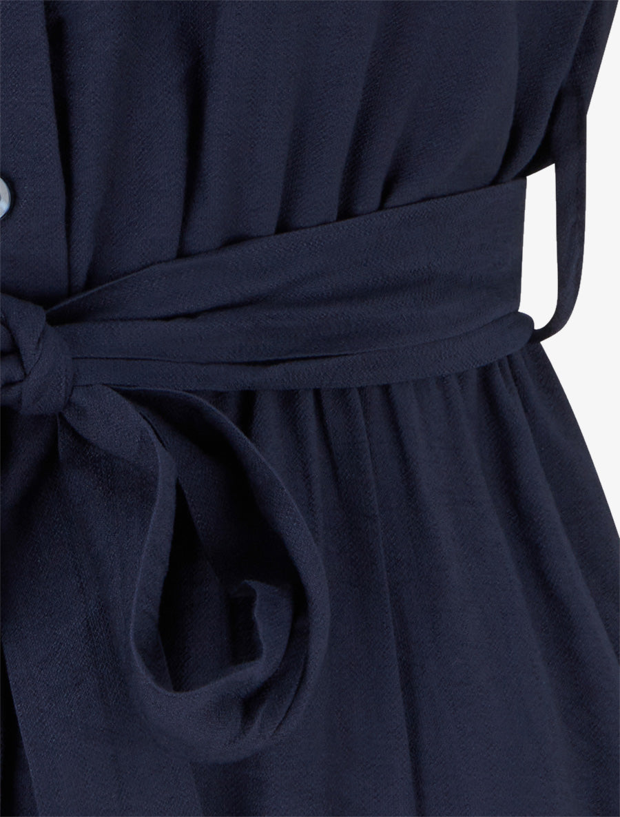 Robe chemise à manches courtes - Marine - 3