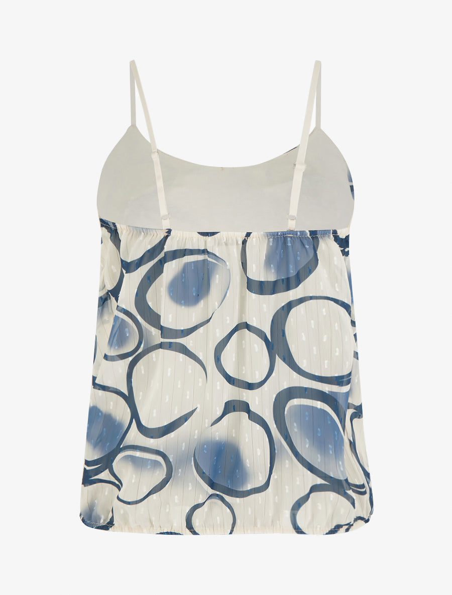 Caraco coupe boule à imprimé cercles - Marine - 2