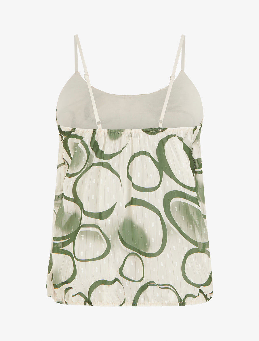 Caraco coupe boule à imprimé cercles - Kaki - 2